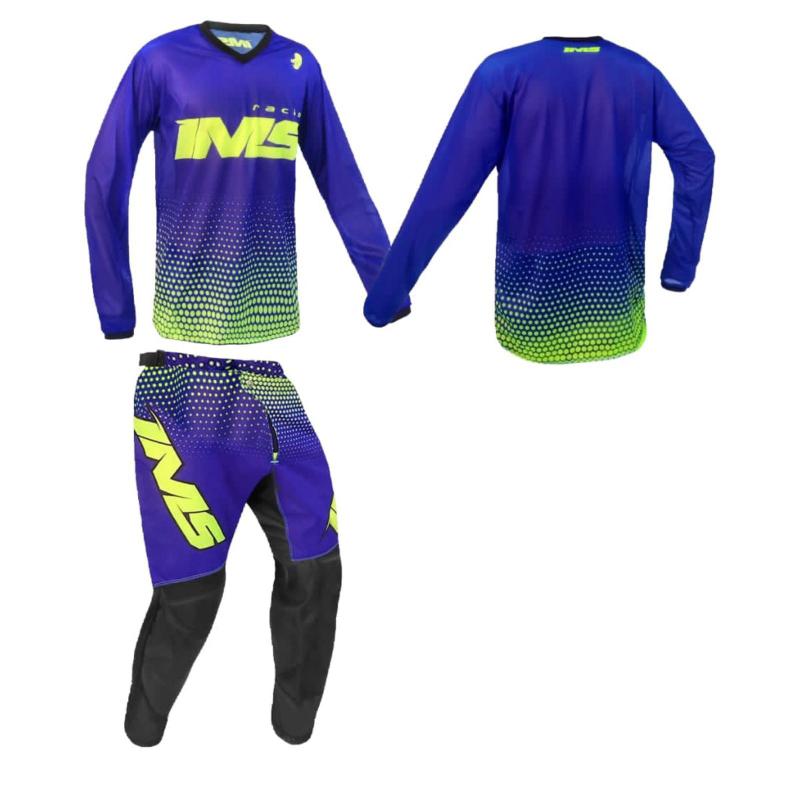Conjunto Ims Mx Active Azul Flúor Trilha Motocross Off Road